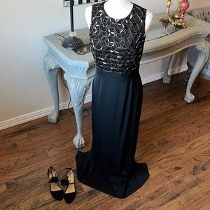 **Black Studded Full Length Gown**